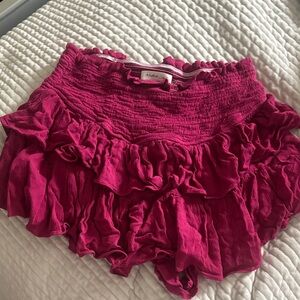 Mustard Seed Fuchsia Ruffle Tiered Shorts